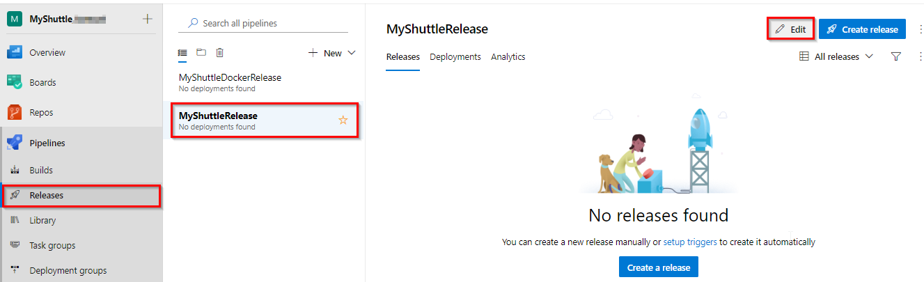 Edit MyShuttle Release Definition 