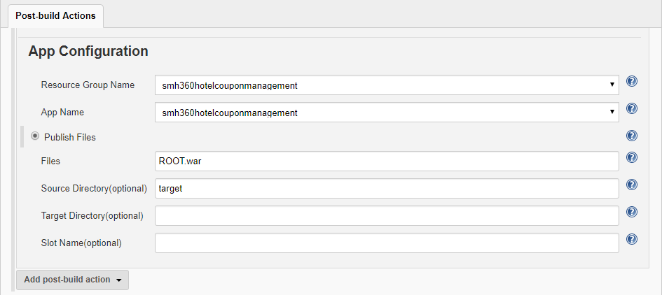 Azure configuration