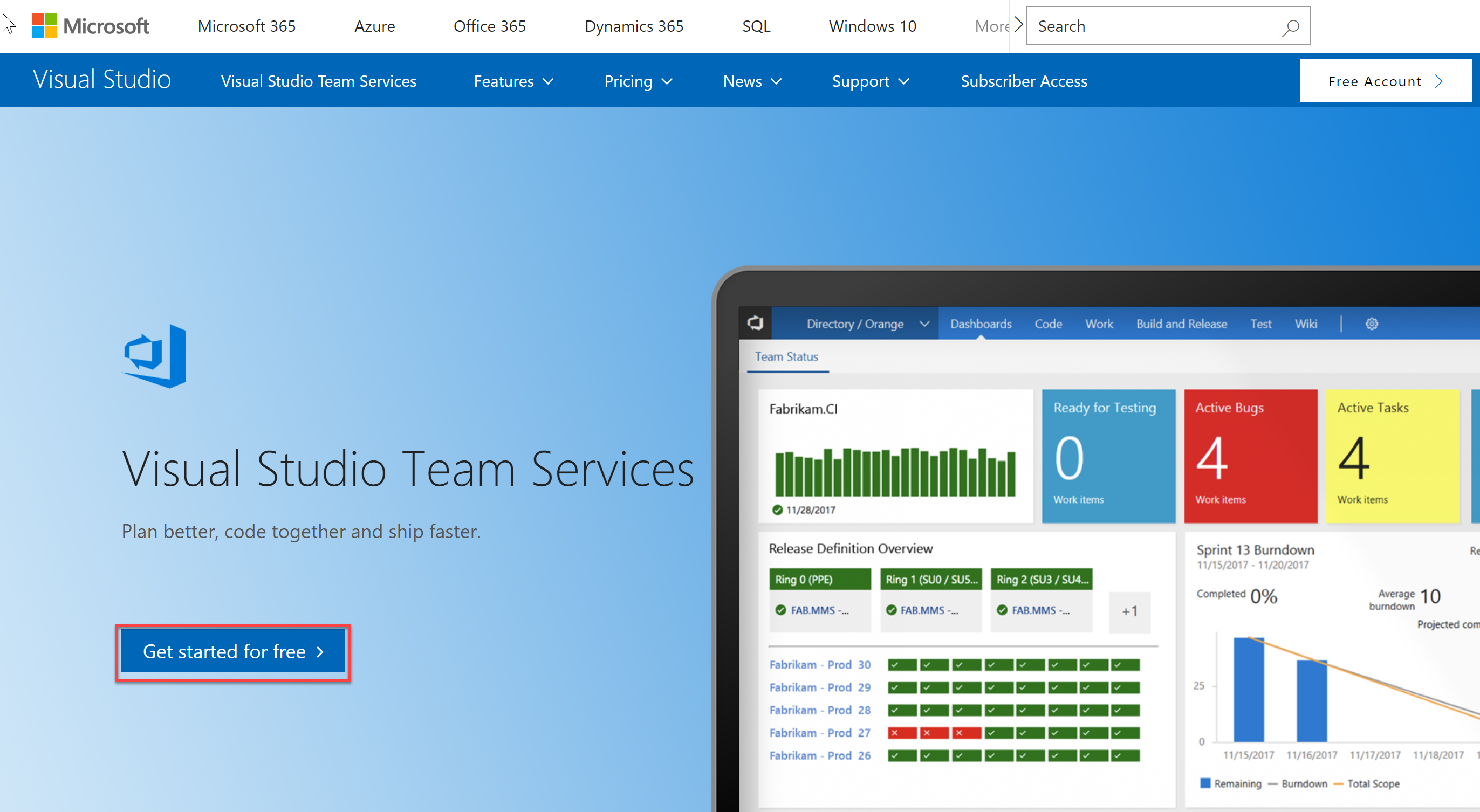 Creating your Visual Studio Team Services account and Team project | Azure  DevOps Hands-on-Labs
