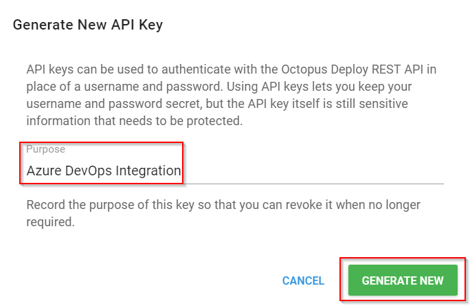 Generate New API Key